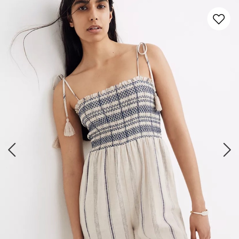 Madewell Smocked Cami Jumpsuit / Romper